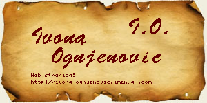 Ivona Ognjenović vizit kartica